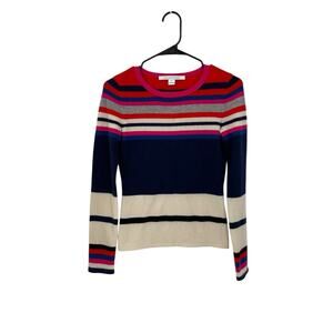 Diane Von Furstenberg Jolanta Sweater Striped Cashmere Size P XS